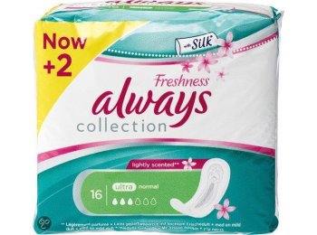 ALWAYS MAANDVERBAND 16 ST + 2 ST SILK FRESHNESS ULTRA NORMAL