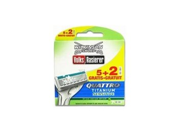 WILKINSON VERVANGMESJES 5+2 GRATIS QUATTRO TITANIUM SENSITIVE (4 MESSEN)