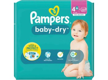 PAMPERS BABY DRY MAAT 4+ ( 10-15KG) 27PCS