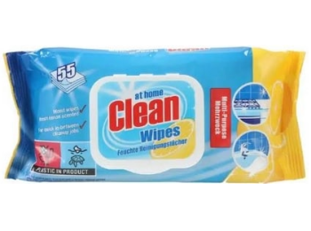 AT HOME CLEAN MULTI PURPOSE REINIGINGSDOEKJES LEMON 55ST