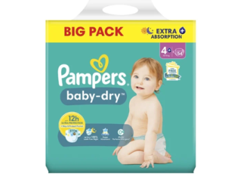 PAMPERS BABY DRY MAXI PLUS MAAT 4+ (10-15KG) BIG PACK 54PCS