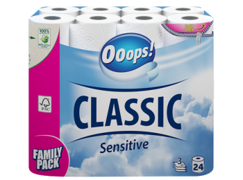 OOOPS PAPIER TOILETTE 3PLIS 24 ROULEAUX 125 FEUILLES