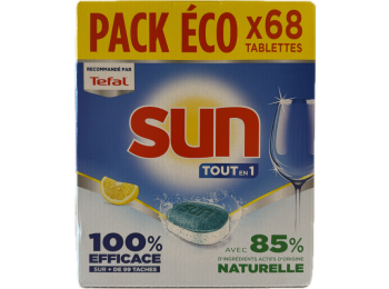 SUN VAATWASTABLETTEN TOUT EN 1 CITRON 68 TABS ECOPACK