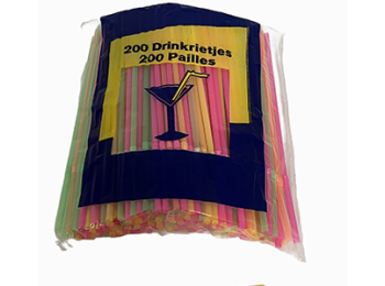 RIETJES 200ST NEON KLEUREN BUIGZAAM