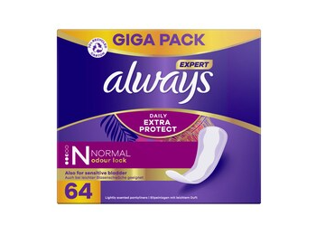 ALWAYS INLEGKRUISJES DAILY EXTRA PROTECT 64PCS NORMAL LICHT GEPARFUMEERD