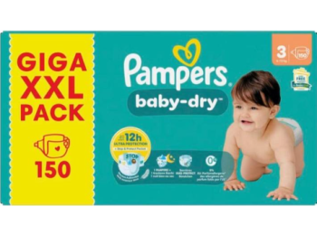 PAMPERS BABY DRY LUIERS MAAT 3 (6-10KG) 150PCS GIGA XXL PACK