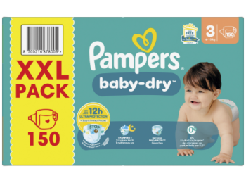 PAMPERS BABY DRY LUIERS MAAT 3 (6-10KG) 150PCS XXL PACK