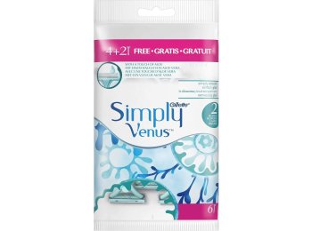GILLETTE SIMPLY VENUS 2 DISPOSABLE RAZORS 6PCS