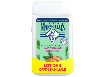 LE PETIT MARSEILLAIS DOUCHE 3X250ML LAIT D'AMANDE DOUCE BIO