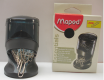 PAPIERKLEMHOUDER ZWART MAGNEET MAPED    + 100 PCS PAPERCLIPS
