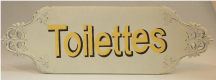 BORD 'TOILETTES' PURE WIT HOUT